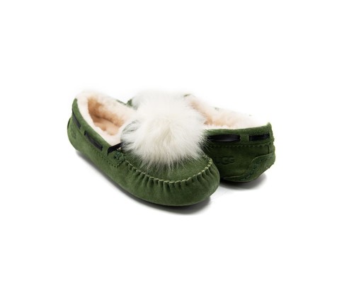UGG WOMEN'S DAKOTA GREEN POM POM