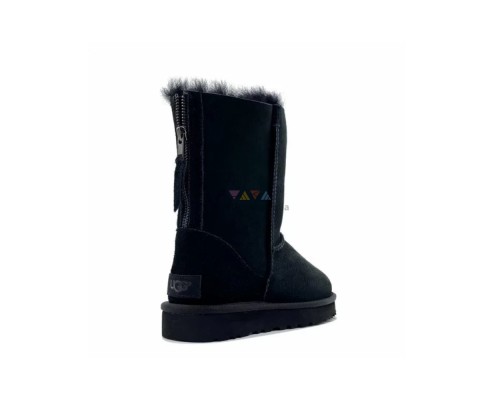 UGG CLASSIC SHORT ZIP II BLACK