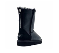 UGG CLASSIC SHORT ZIP II METALLIC BLACK