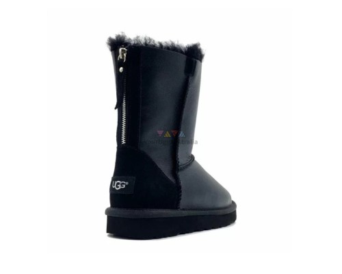 UGG CLASSIC SHORT ZIP II METALLIC BLACK