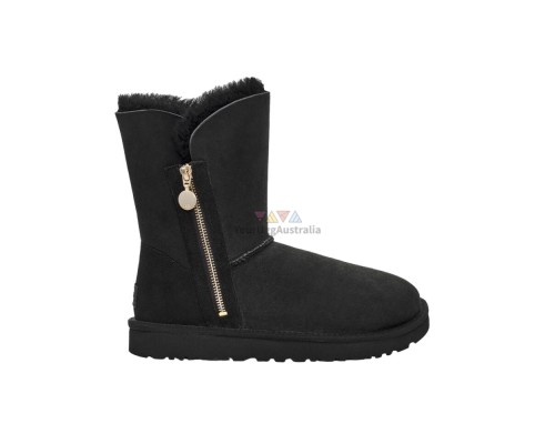 UGG BAILEY SHORT  ZIP BLACK