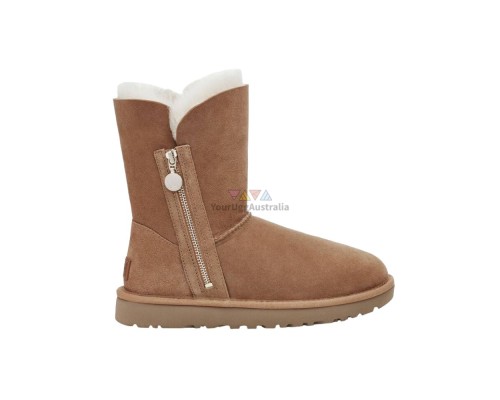 UGG BAILEY SHORT  ZIP CHESTNUT