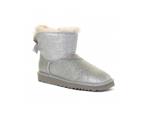 BAILEY BOW MINI SPARKLE FASHION BOOT SILVER