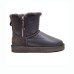 UGG MENS CLASSIC MINI DOUBLE ZIP METALLIC CHOCOLATE