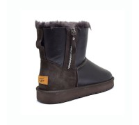 UGG MENS CLASSIC MINI DOUBLE ZIP METALLIC CHOCOLATE