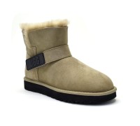 UGG MINI BAILEY LOGO STRAP SUEDE KHAKI