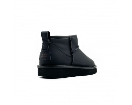 UGG CLASSIC ULTRA MINI LEATHER BLACK