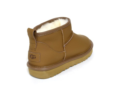 UGG CLASSIC ULTRA MINI LEATHER CHESTNUT