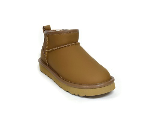 UGG CLASSIC ULTRA MINI LEATHER CHESTNUT