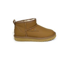 UGG CLASSIC ULTRA MINI LEATHER CHESTNUT