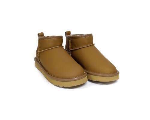 UGG CLASSIC ULTRA MINI LEATHER CHESTNUT
