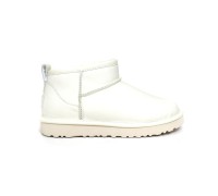 UGG CLASSIC ULTRA MINI LEATHER WHITE