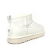 UGG CLASSIC ULTRA MINI LEATHER WHITE