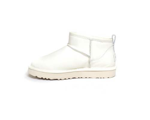 UGG CLASSIC ULTRA MINI LEATHER WHITE
