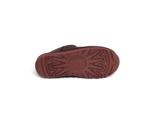UGG CLASSIC ULTRA MINI LEATHER WINE RED