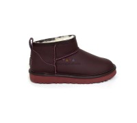 UGG CLASSIC ULTRA MINI LEATHER WINE RED