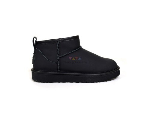 UGG CLASSIC ULTRA MINI LEATHER BLACK