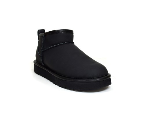 UGG CLASSIC ULTRA MINI LEATHER BLACK