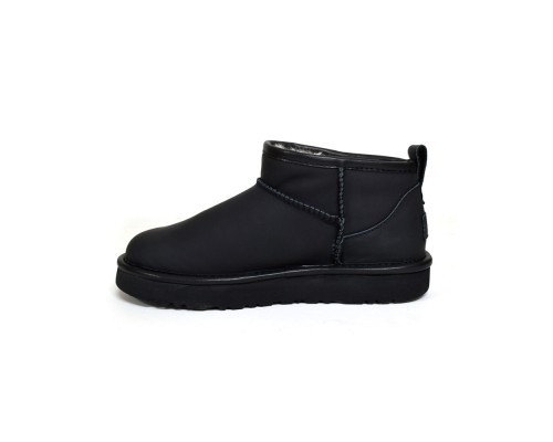 UGG CLASSIC ULTRA MINI LEATHER BLACK