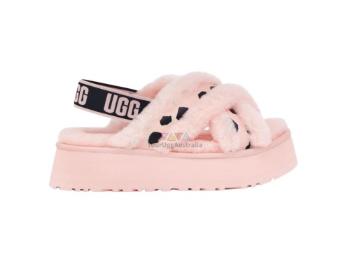 UGG Disco Cross Slide Animalia Pink Scallop