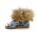 UGG JIMMY CHOO FOX FUR MINI TRAVEL BLUE