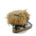 UGG JIMMY CHOO FOX FUR MINI TRAVEL BLUE