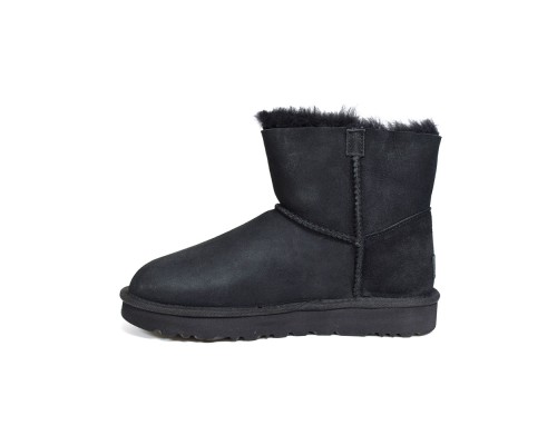 UGG MINI BAILEY LOGO STRAP SUEDE BLACK