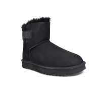 UGG MINI BAILEY LOGO STRAP SUEDE BLACK