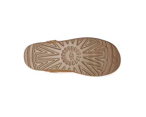 UGG MINI BAILEY LOGO STRAP SUEDE CHESTNUT