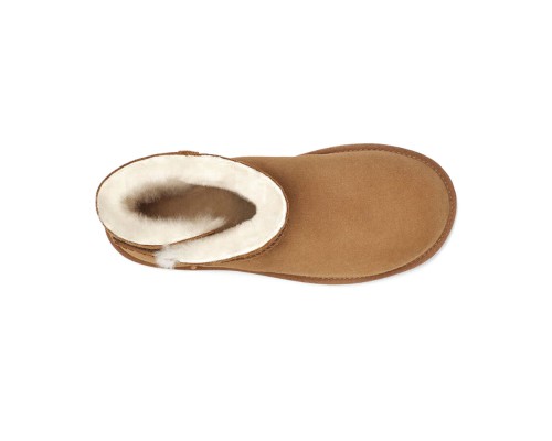 UGG MINI BAILEY LOGO STRAP SUEDE CHESTNUT