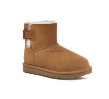 UGG MINI BAILEY LOGO STRAP SUEDE CHESTNUT