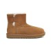 UGG MINI BAILEY LOGO STRAP SUEDE CHESTNUT