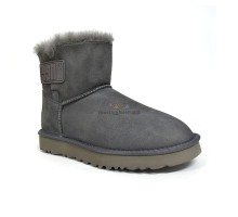 UGG MINI BAILEY LOGO STRAP SUEDE GREY