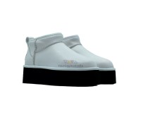 CLASSIC ULTRA MINI PLATFORM WHITE LEATER/BLACK