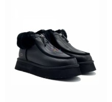 UGG FUNKETTE PLATFORM BOOTS LEATHER BLACK