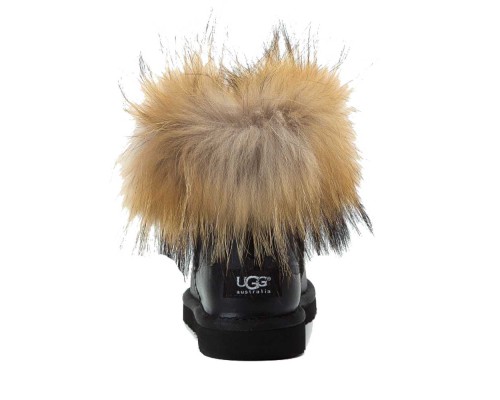 Ugg Mini Fox Fur Metallic Black