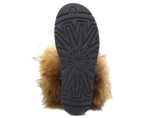 Ugg Mini Fox Fur Metallic Black