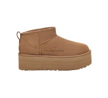 UGG CLASSIC ULTRA MINI PLATFORM CHESTNUT