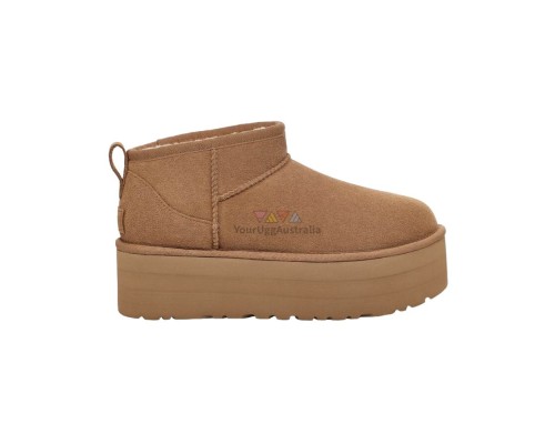 UGG CLASSIC ULTRA MINI PLATFORM CHESTNUT