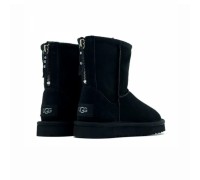 UGG KIDS CLASSIC SHORT ZIP  BLACK