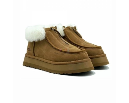 UGG FUNKETTE PLATFORM BOOTS CHESTNUT