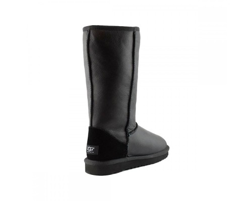 UGG CLASSIC TALL METALLIC BLACK