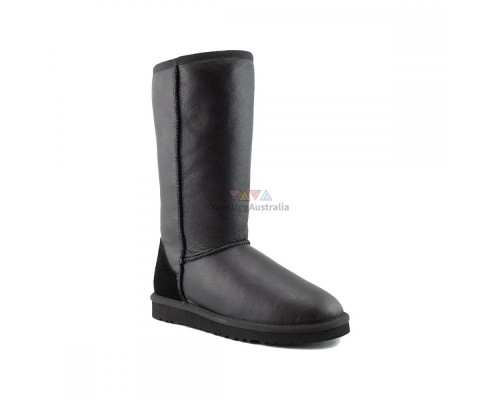 UGG CLASSIC TALL METALLIC BLACK