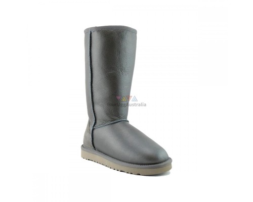 UGG CLASSIC TALL METALLIC GREY