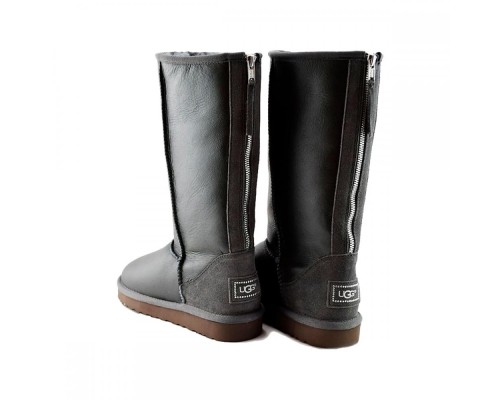 UGG CLASSIC TALL ZIP II METALLIC GREY
