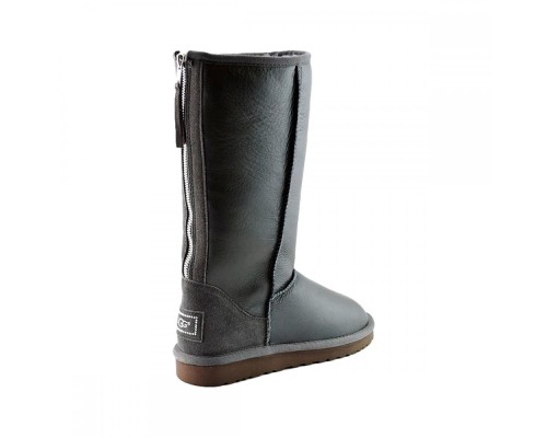 UGG CLASSIC TALL ZIP II METALLIC GREY
