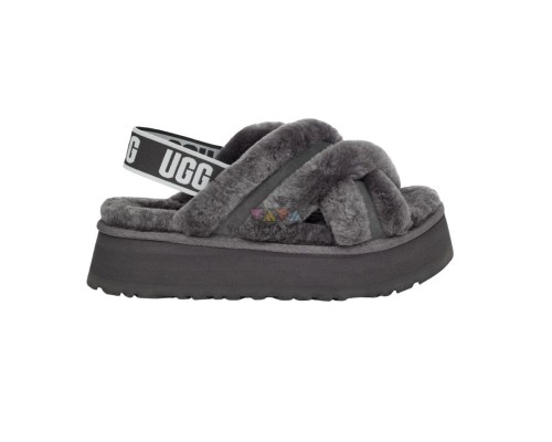 UGG  Disco Cross Slide Charcoal