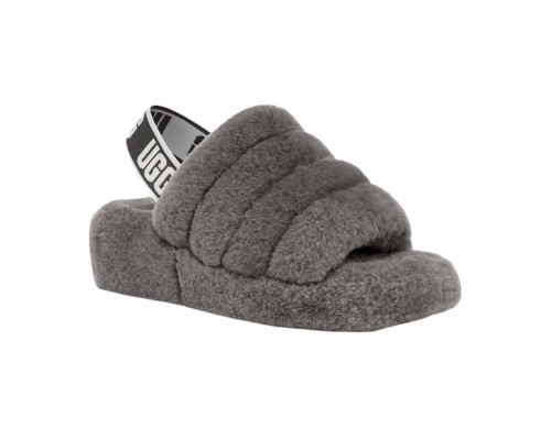 UGG FLUFF YEAH SLIDE GREY