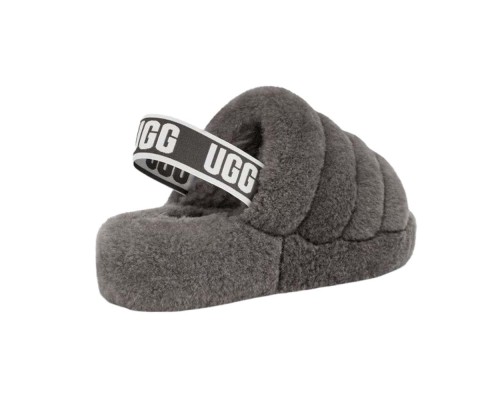 UGG FLUFF YEAH SLIDE GREY