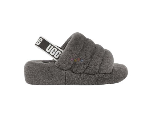 UGG FLUFF YEAH SLIDE GREY